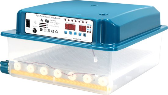 Broedmachine,automatisch keersysteem,temperatuurregeling Met LCD display,Met LED broedlamp geschikt voor diverse soorten eieren 36 stuks, groen