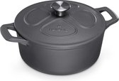 Gietijzeren pan kookpan 3,5 l diameter 24 cm geëmailleerd temperatuurbestendig alle voedsel- en kookoppervlakken
