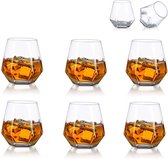 Whisky Glasses Set van 6 gekanteld Scotchglas, 300 ml, whiskyglas, moderne look voor mannen, vrouwen, papa, echtgenoot, vrienden, glaswerk voor bourbon/rum/bartumbler