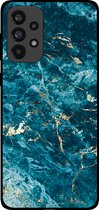 Smartphonica Telefoonhoesje voor Samsung Galaxy A33 5G met marmer opdruk - TPU backcover case marble design - Blauw / Back Cover geschikt voor Samsung Galaxy A33 5G