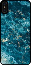 Smartphonica Telefoonhoesje voor iPhone X/Xs met marmer opdruk - TPU backcover case marble design - Blauw / Back Cover geschikt voor Apple iPhone X/10;Apple iPhone Xs