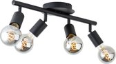 Brilliant lamp Tiffany spotlight buis 4-lamps zwart mat zwart 4x A60, E27, 28 W