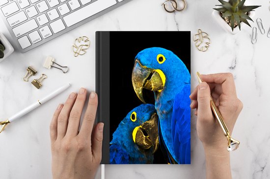 Cahier - Cahier d'écriture - Perroquet - Vogel - Ressorts - Blauw - Cahier - Format A5 - Bloc-notes - Cadeaux Sinterklaas - Cadeaux pour enfants - Cadeaux chaussures - Petits cadeaux