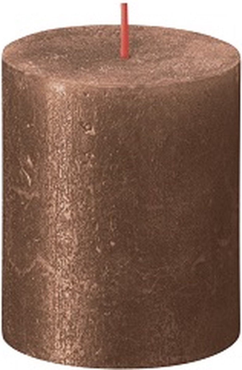 Bolsius x4 Bolsius Shimmer rustiekkaars 80/68 Copper Koper metallic