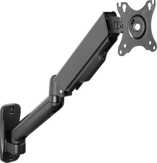 Douxe WM1 - Dubbele Monitor arm - Muurbeugel voor 17-32 Inch - draai- en kantelbare en zwenkbaar - zwart