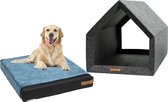 Rexproduct Medisch Dog House - Niches d'intérieur pour chien - Coussin Medisch pour chien inclus - Niches pour la maison - Niche pour chien - Lit pour chien fabriqué à partir de bouteilles PET recyclées - PETHome Dark Grey Blauw