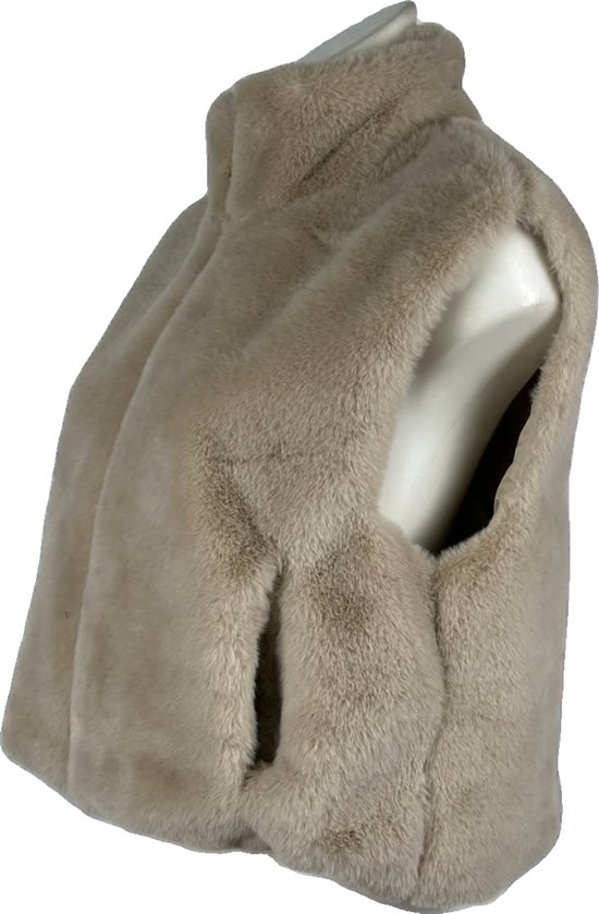 Luxe Dames Faux Fur Bontjas – Warm en Zacht - Beschikbaar in 4 stijlvolle kleuren met zijzakken - One Size - Beige - Merkloos