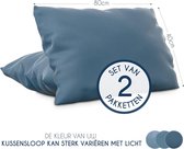Kussensloop 40x80 Blauw Microvezel OEKO TEX door - 100% Polyester - Kussenslopen Comfortabele Hypoallergene
