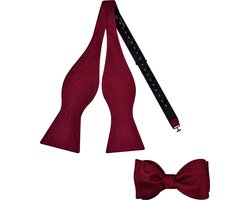 Sorprese Vlinderdas - Zelf Strikken - 100% Zijden - Paisley - Bordeaux Rood - Vlinderstrik - vlinderdassen