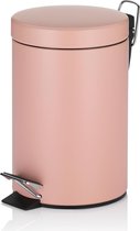 3 liter cosmetica-emmer, pedaalemmer, prullenbak, vuilnisbak, roze, 17 x 17 x 26 cm