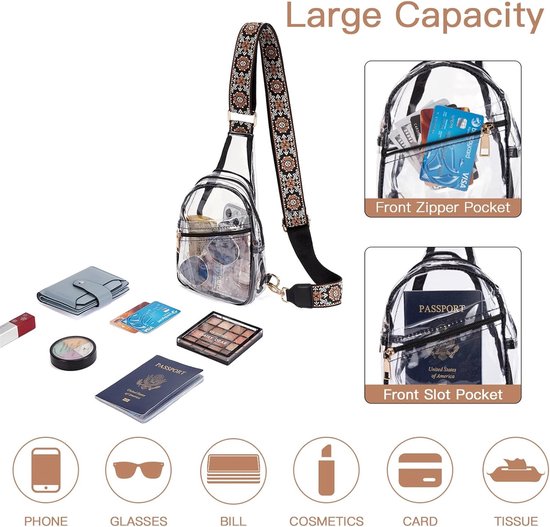 Parfois transparante crossbody tas Tropicalya