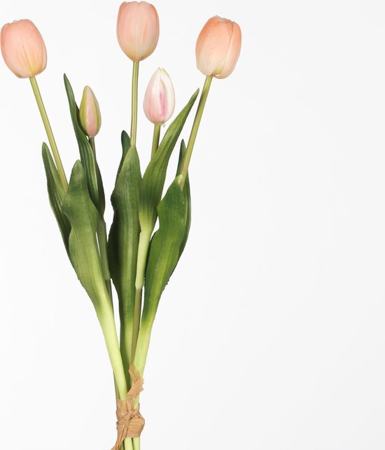 Kunstbloem Tulp - Licht Roze - Real touch tulpen - 43 cm - Boeket - Kunstbloemen - Kunst bloem - Sally tulp - Lichtroze - Interieur - Sfeer - Voorjaar - Pasen - Paasdecoratie - Bloemen - Moederdag - Oma - Decoratief - Deco - Decoratie