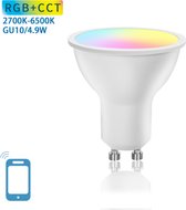 Slimme LED Spot - GU10 - Dimbaar - RGB + CCT - 4.9W - Smart Wi-Fi