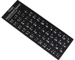 Thaise Toetsenbord Stickers QWERTY – Zwart – Thais Alfabet