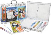 Joya Creative Deluxe 3-in-1 Paint by Number Schilder Koffer - Compleet Schilderset voor Kinderen met Dieren Thema - Educatief en Leuk Creatief Speelgoed - Schilderen op nummer