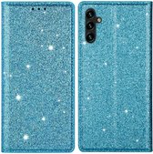 Coverup Glitter Book Case - Geschikt voor Samsung Galaxy A15 Hoesje - Lichtblauw