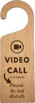 Affichette de porte - appel vidéo en cours - ne pas être dérangé lors d'une réunion - bois