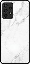 Smartphonica Telefoonhoesje voor Samsung Galaxy A52s 5G met marmer opdruk - TPU backcover case marble design - Wit / Back Cover geschikt voor Samsung Galaxy A52s 5G