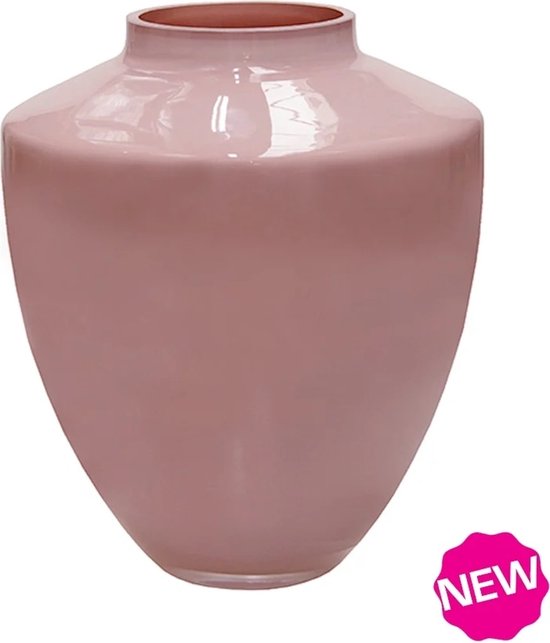Vaas Tugela S | Pastel Roze - Pastel Pink - Oud Roze | Mond geblazen glas | Ø24,5 x H29 cm