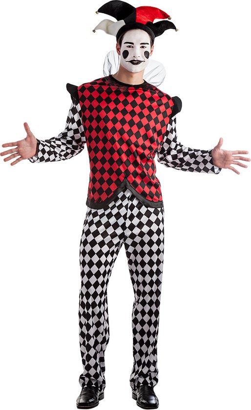 Boland - Kostuum Harlekijn (S) - Volwassenen - Clown;Joker - Halloween - Carnaval - Joker - Horror