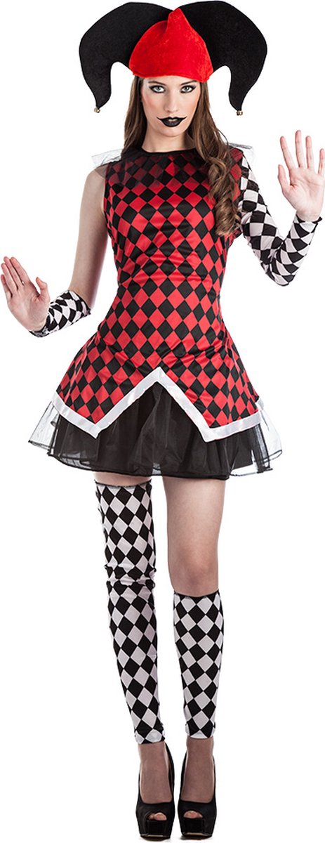 Boland - Kostuum Harlekijn dame (14-16 jr) - Volwassenen - Clown;Joker - Halloween - Carnaval - Joker - Horror