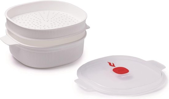 Cuiseur Vapeur Micro-ondes - 2 Niveaux, Sans BPA, Idéal Pour Légumes Et Raviolis