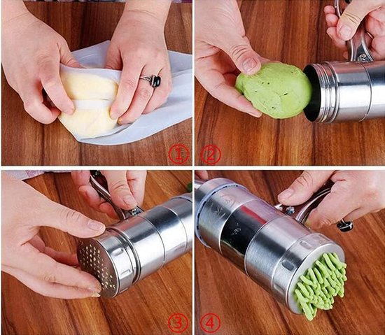 Handmatige RVS Pastamaker met 5 Vormen - Keukenaccessoires voor Verse Pasta — afbeelding 4