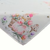 Tafelkleed - bedrukt - Rosa - Pasen - Paashaas - Vierkant 110 x 110 cm