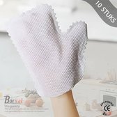 Borvat® - Wegwerp - Non-woven - Schoonmaakhandschoenen - Elektrostatische Stofverwijdering Handschoenen Met Tanden - 10 Stks
