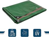 Houten dekzeil 5 x 8 m - 250BO - Groen en Bruin - Hoge Prestatie - Waterdicht beschermend dekzeil voor brandhout