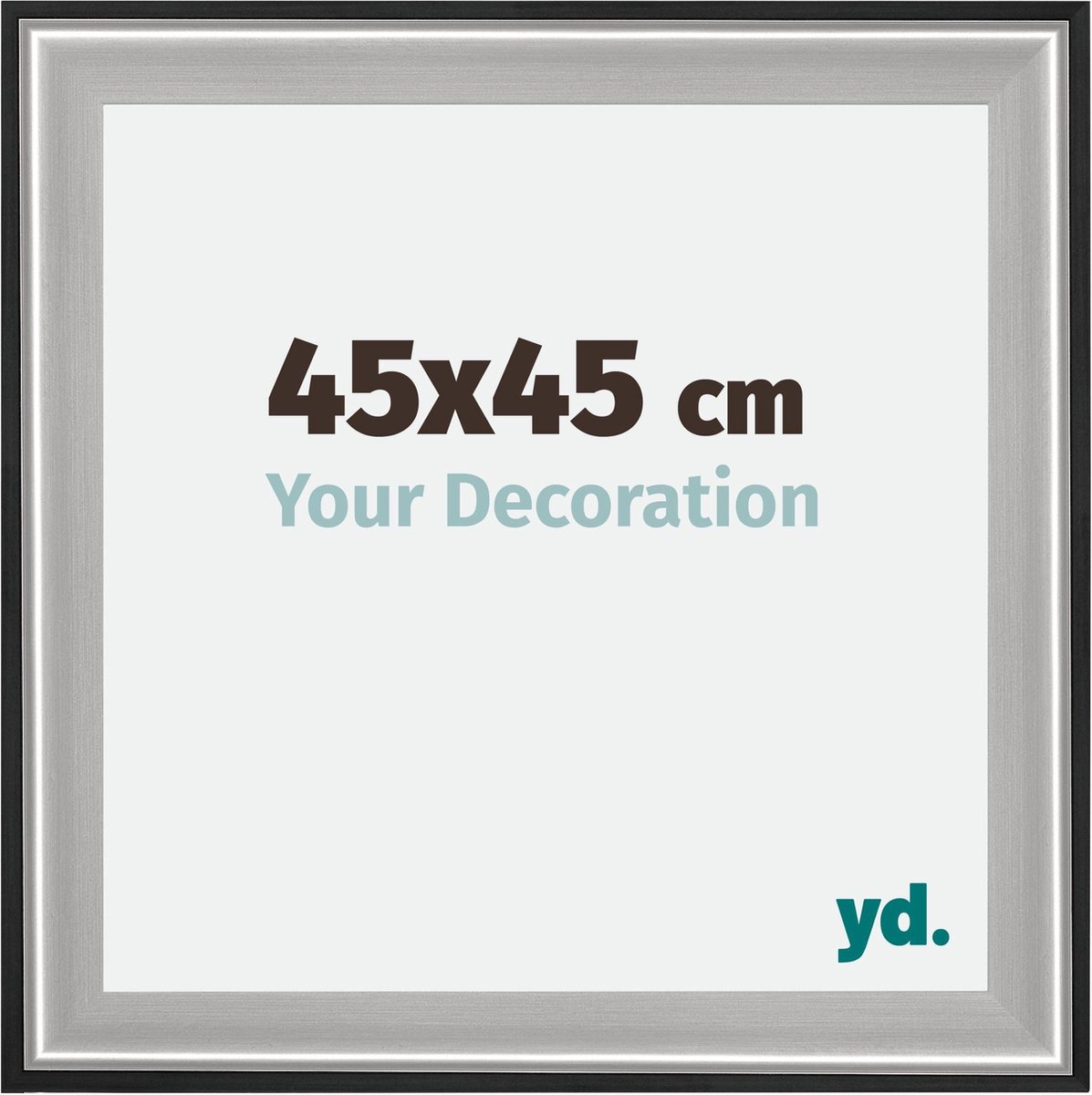 yd. Your Decoration - Fotolijst 45x45 cm - Hout - Zwart Zilver Gepolijst - Birmingham