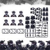 Minifiguren militair met accessories zwart - 6 stuks - voor LEGO