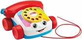Jouet à tirer pour les tout-petits Téléphone bébé Téléphone fantaisie avec plateau tournant et roues pour jouer à la marche pour les tout-petits à partir de 1 an