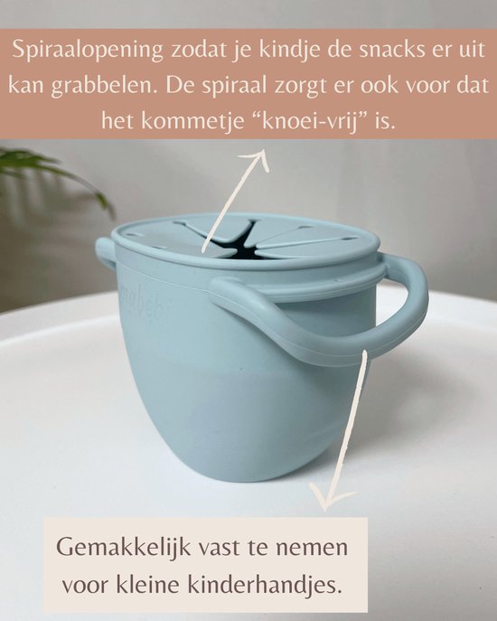 Mabebi - Eetkom voor peuters/ kleuters - Baby eetbord met spiraalopening - Snackkom - Grabbelkom inklapbaar - Blauw van Mabebi — afbeelding 2
