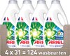 Lessive liquide Ariel + Defense active contre les odeurs - Touche d' Ambi Pur - 4 x 31 lavages - Pack économique