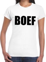 BOEF tekst t-shirt wit voor dames - dames fun shirts L