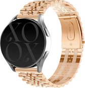 xoxo Wildhearts stalen schakel smartwatch bandje 20mm - Geschikt voor Samsung Galaxy Watch Active 1/2 / Watch 1 42mm / Watch 3 41mm / Gear Sport / Polar Ignite 1-2-3 / Unite / Pacer - Amazfit GTS 1-2-3-4 / Bip - Met horloge inkorter - Rose Gold