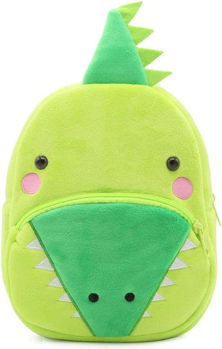 BoefieBoef Krokodil Kinder Rugzak - Zacht Pluche Peuter-Kleuter Dieren Rugtas - Lengte 80-120 cm 0-5 jaar - Ergonomisch & Wasbaar - Baby Backpack - Jongen of Meisje - Cadeau Verjaardag, Sinterklaas & Kerst - Gymtas, Schooltas, Boekentas & BSO - Groen