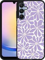 Cazy Hardcase Hoesje geschikt voor Samsung Galaxy A25 Abstracte Paarse Bloemen