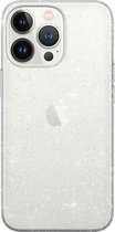 xoxo Wildhearts siliconen glitter hoesje - Sparkle Away Transparent - Geschikt voor iPhone 14 Pro Max - Shockproof case met glitters - Transparant