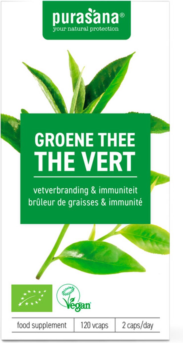 Goedkoopste Purasana Groene thee vegan bio 120 Vegetarische capsules