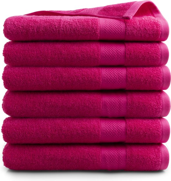 DoubleDry Serviettes Hotel Collection - 70x140 cm - lot de 6 - rose