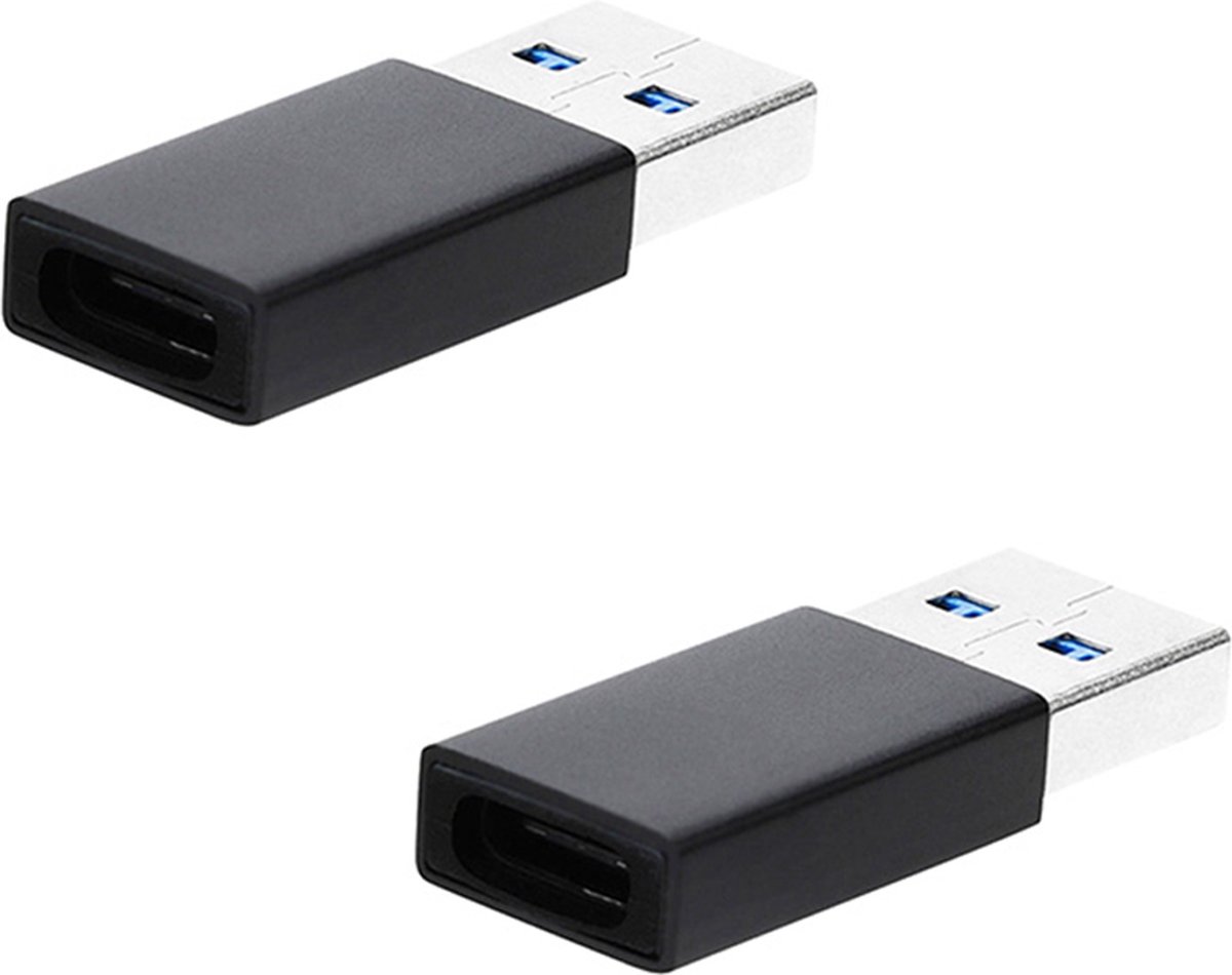 DW4Trading USB C 3.1 Female naar USB A 3.0 Male Adapter - Verloop - Zwart - 2 stuks
