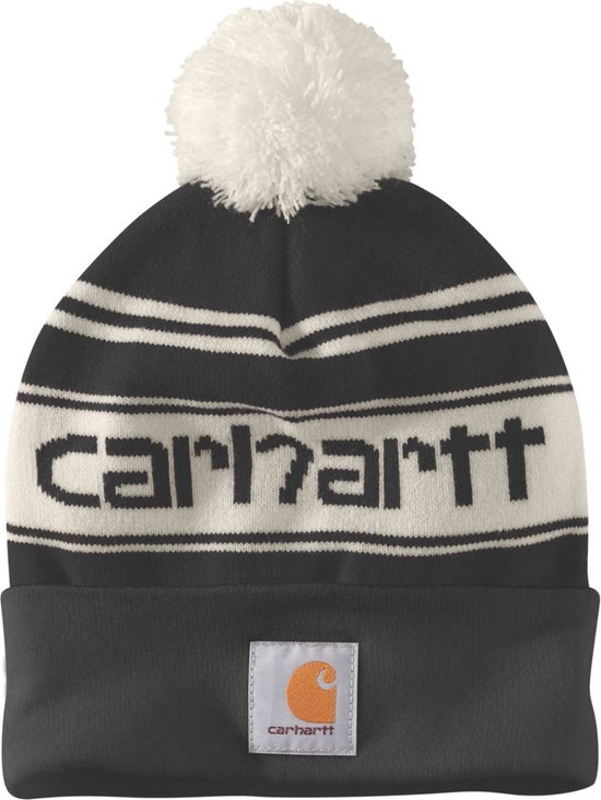 Carhartt Mütze Knit Cuffed Logo Bonnet Noir