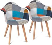 Set met 2 stoelen SARA, patchwork-motief, verschillende kleuren