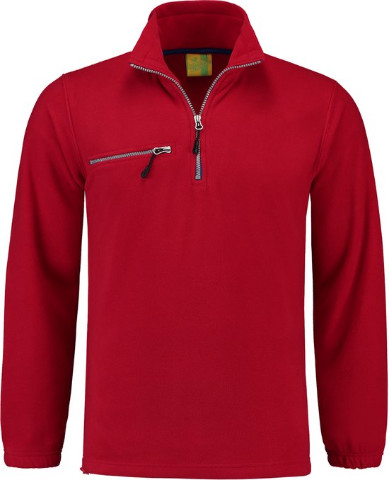Lemon & Soda polar fleece sweater in de kleur rood maat XL.