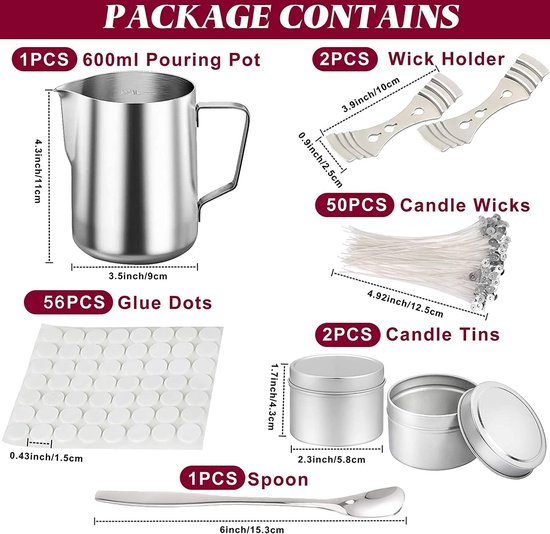 DIY candle making, DIY candle making kit for adults and children, candles pouring accessories with soy wax, candle cans, fragrance oil, dyes, stickers