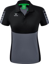 ERIMA Six Wings Polo Dames Slate Grey-Zwart Maat 40