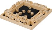 Relaxdays ferme la boîte - 4 joueurs - bois - jeu de société en bois - jeu de dés - jeu de mathématiques