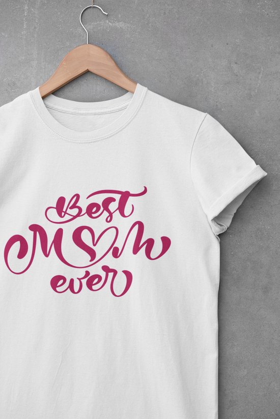 Shirt - Best mom - Wurban Wear | Grappig shirt | Leuk cadeau | Unisex tshirt | Moederdag | Moeder cadeau | Diffuser | Yoga | Wit